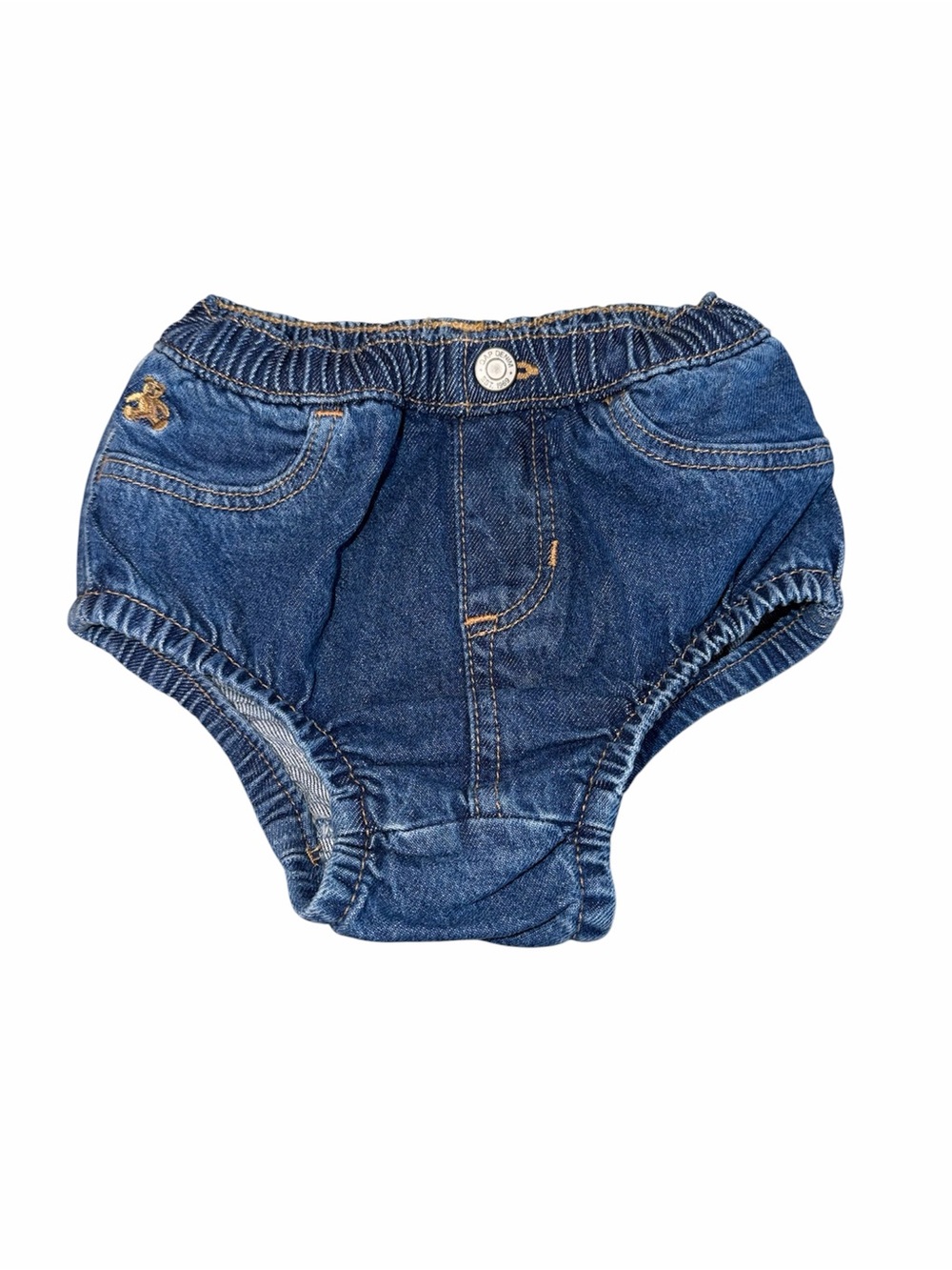 Baby Gap Denim Diaper Cover Bloomers 18-24M Bear Americana Cottagecore